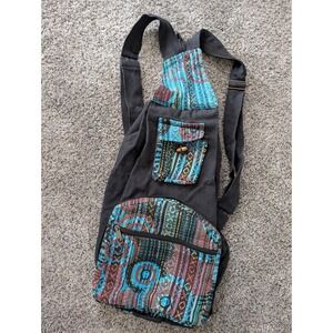 Boho Sling‎ Bag Aztec Print Canvas Crossbody Backpack Daypack